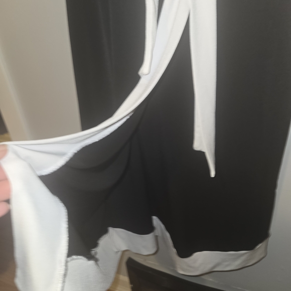 Le Chateau Two-Tone Black and White Midi Dress - Picture 2 of 8